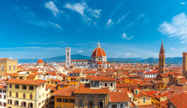 View above buildings in Italy